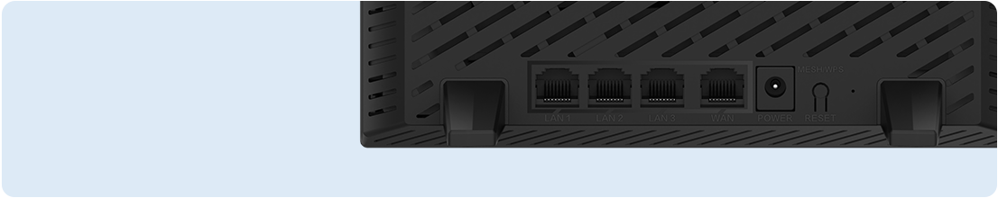 Tylna część H3C Magic NX15 z trzema portami LAN i portem WAN